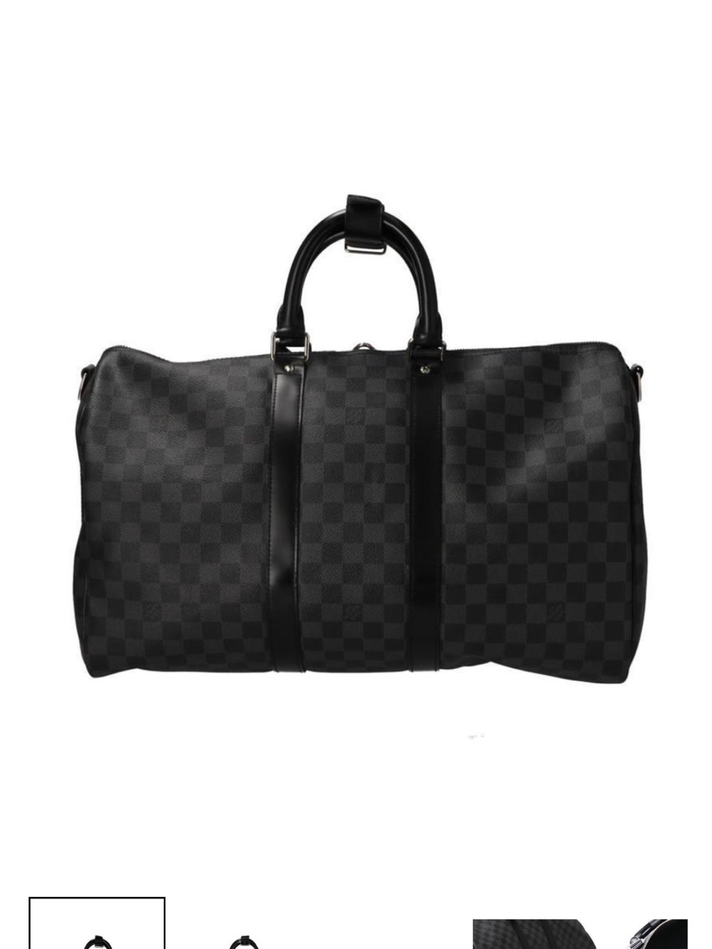 Black Checkered Weekend Duffel Bag - Men